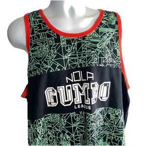 Nike Mens Black Green Nola Gumbo League Geometric Tank Top XXL NBA All-Star Game